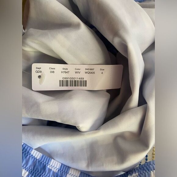 J. CREW Swimsuit Womens Size 4 Gingham Check White And Light Blue One Piece - Picture 13 of 13